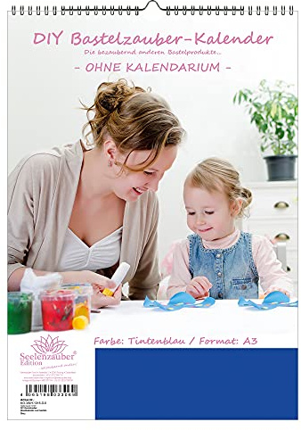 Gör-det-själv pysselmagi väggkalender för pyssel utan kalendarium DIN A3 stående format: Färg: Bläckblå – själsmagi fotokalender pysselkalender hantverk