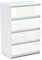 MRBLS Kommode mit 4 Schubladen Sideboard Schubladenschrank Kleiderschrank Modern Möbel mit Schubladen für Ihr Schlafzimmer (Weiß Matt - Weiß Glanz) – 60 x 92,5 x 33,5 cm (B/H/T)