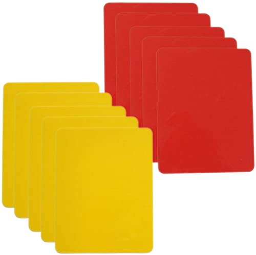 Toyvian Referee Cards: 10 Pcs PVC Soccer Referee Kit - Lightweight and Compact - Red Yellow Judge Cards for Sports Game Competition Soccer Volleyball Baseball (4.32X3.14X0.08in)