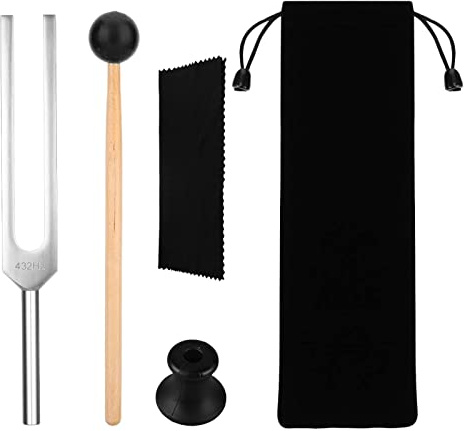 Nizirioo DiapasÓn 432Hz, Tenedor De AfinaciÓn, Horquilla De AfinaciÓn, Para ViolÍn Afinador De Guitarra Instrumento De Tono Acero Inoxidable EstÁndar 432 Hz Con Bolsa De Transporte