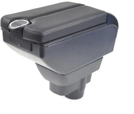 Bracciolo Auto Compatibile con Opel Corsa D 2006-2014 - Poggia braccio per Auto in Pelle Nera con Posacenere, Vano Portaoggetti e Apertura Automatica - Nuovo Modello (Corsa D 2006-2014)