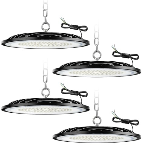 ZXICH UFO LED Lámpara de Alta Bahía,300W 45000LM Led Iluminación Comercial,6000K-6500K Iluminación de Almacén,IP65 Impermeable Naves Industriales LED Para Patio,Garaje,Fábrica,Taller