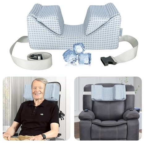 AOSSA Wheelchair Pillow Headrest for Recliner High Back Wheelchair Neck Support Positioner Head Positioning Cushion Medical Neck Stabilizer Foam Wedge for Adults Single Sofa Geri Chair Wheelchair