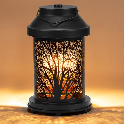 Candle Warmer Lamp, Electric Candle Lamp Warmer with Timer and Dimmer Flameless Candle Warmer with 2 Bulbs, Candle Wax Melting Lamp for Candle Jars, Gift for Mom, Home Office Decor (Metal Forest)