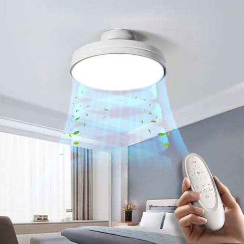 Ventilatore a Soffitto Senza Pale con Luce LED 60W,6 Velocità Regolabili,3Temperature di Colore,Telecomando,Timer Dimmerabile,Risparmio Energetico, Motore DCSilenzioso,Alta Luminosità RA97 per Interni