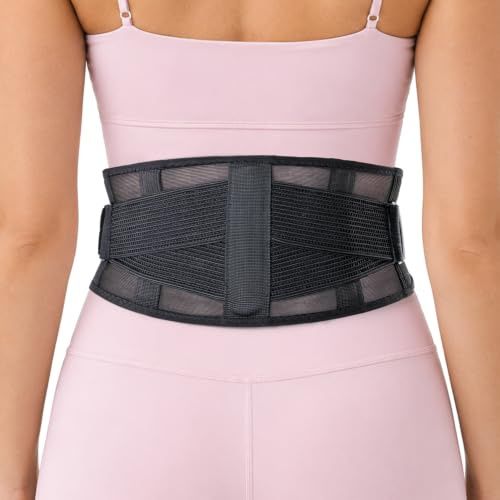 Ultra Breathable & Thin Back Brace for Lower Back Pain – Lightweight, Adjustable Back Brace Belt for Women and Men | Comfortable Lumbar Compression Brace for Sciatica, Scoliosis,Wear Under Clothing