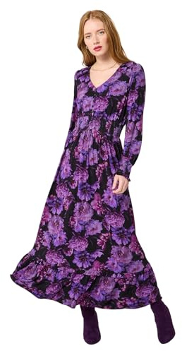 Joe Browns Robe Maxi à Carreaux d'automne, Violet, 46 Petite