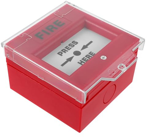 NUOBESTY Pulsante di allarme antincendio con rilevamento rottura del vetro, pulsante di sblocco manuale di allarme con protezione antincendio e antifurto in casa e in ufficio