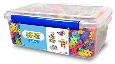 Meli Basic Constructor EDU 2000 | 2000 Bausteine inkl. Räder & Spezialteile | Kreatives Steckspiel für Kinder ab 3 Jahren | Konstruktionsspielzeug für Fahrzeuge, Roboter & mehr