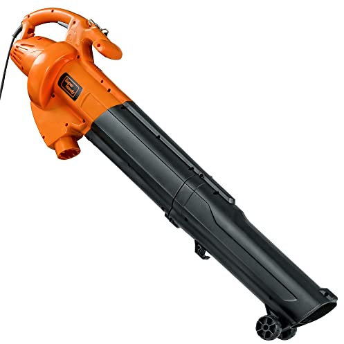 SuperHandy Soplador de hojas 3 en 1, vacío y mulcher eléctrico 230V 3000W con cable plumero de 270 KM/H máximo 10:1 relación de reducción 2 etapa 6 velocidad variable ligero césped y jardín paisajismo