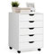 GOPLUS Rollcontainer mit Schubladen, Schubladenschrank mit Rollen, Griffmulden, mobiler Aktenschrank, Bürocontainer Rollschrank für Schlafzimmer Arbeitszimmer & Büro, 48 x 39,5 x 65,5 cm (Weiß)