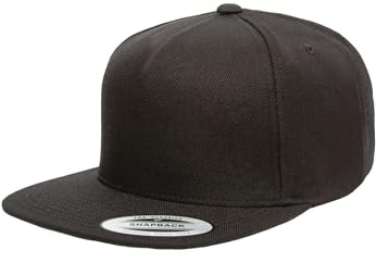 Flexfit Premium 5-Panel Snapback cap Unisex Cappello Nero 80% Acrilico, 20% Lana