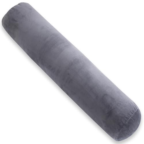 AS AWESLING Almohada corporal para adultos, almohada de cuerpo completo para dormir, almohada cervical redonda larga, almohada de refuerzo, almohada corporal para dormir de lado con funda (gris, 120 x
