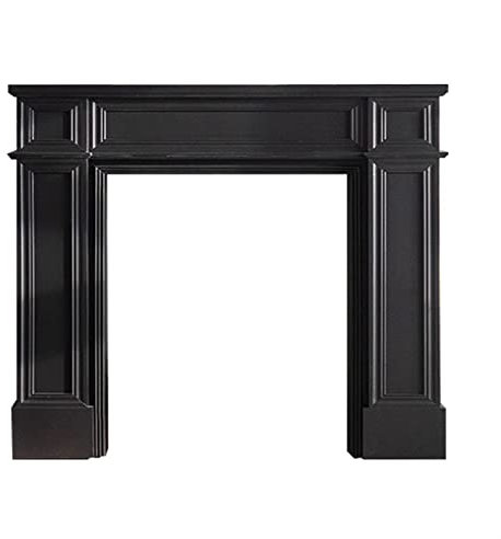 WAOCEO Encadrement Manteau Cheminee Cadre de cheminée électrique Moderne, Cadre de cheminée, poêle, Cadre de cheminée en Bois, for Armoire décorative, Noir Habillage de Cheminée Cadre (Size : L)