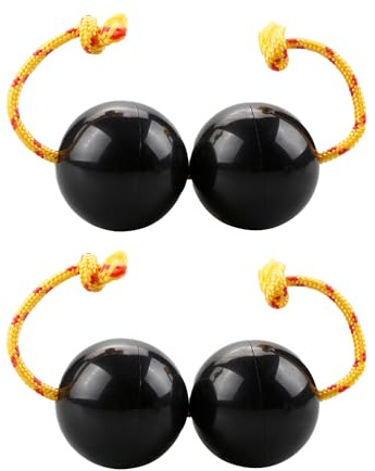 Tabanzhe 2 PCS Instrument Rhythmic Ball,African Traditional Music Egg Shaker,Hand Percussion for Kids Adults Weddings Parties Musical Class (Black)