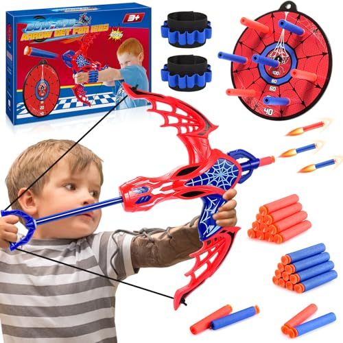 Toyokid Spider Jouets 3 4 5 6 7 8 Ans Garçon, Flèches et Arc Jouets pour Enfants 3-8 Ans Jouet Araignée de 3-6 Ans Spider Cadeau Garçon 3-8 Ans Jeux de Plein air pour Enfants 4-8 Ans Cadeaux Pâques