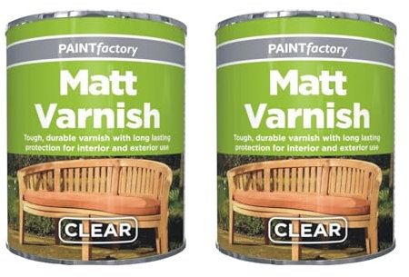SDMAX Matt Clear Varnish Tin Can, Durable and Long Lasting Protection, Non-Cracking, Quick Drying, Easy to Use, Portable, Ideal Use for Metal, Concrete and Wood, 300ml (2PCS)