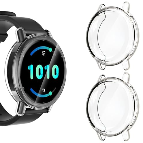 KIKISML 2 PCS Screen Protectors Compatible with Garmin Vivoactive 5, Full Protective Ultra Slim Soft TPU Case Cover Compatible with Garmin Vivoactive 5 (Clear, Clear)