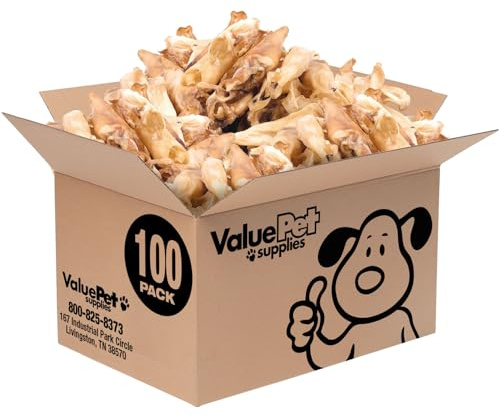 ValueBull Lamb Ears Dog Chews, Varied Shapes, Sizes & Colors, 100 ct Bulk Pack - All Natural Dog Treats, Single Ingredient