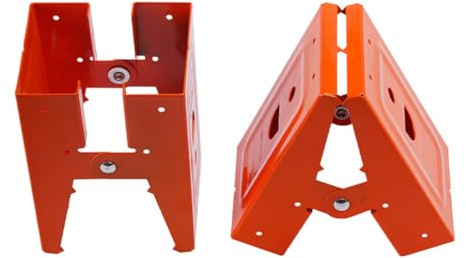 Pongnas Woodworking Clamps, Sturdy Steel Sawhorse Clamps with Anti Slip Serrations and Hollow Out Holes for Carpentry, Woodworking and Renovation Projects