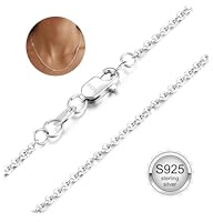 Adramata Collier Argent 925 Femme 1.2MM Fine Longue Chaine Argent/Plaqué Or 14K Femme Colliers pour Femmes Hommes Chaine Collier sans Pendentif Bijoux Cadeaux 41/51/56/61/66CM