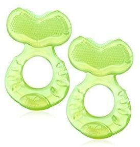 Nuby Silicone Teethe-EEZ Teether ncludes Hygienic Case (Green (Pack of 2))
