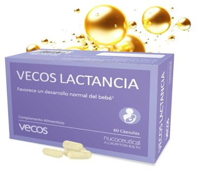 Vitaminas para Mujer - Vecos Lactancia - 60 Cápsulas Vegetales - Favorece un Desarrollo Normal del Bebé - Propiedades Antioxidantes - Complemento Alimenticio