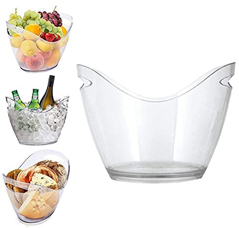 Vasca refrigerante per vino e bevande per feste, secchiello per ghiaccio in acrilico trasparente per uso alimentare, vasca da 3,5 litri, secchio per champagne per bevande
