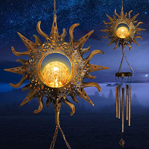 JIAUFU Sonne Solargeschenke, Geschenke für Frauen Mutter Oma, Windspiele für Garten deko draußen, Hof, Terrasse und Heimdekoration