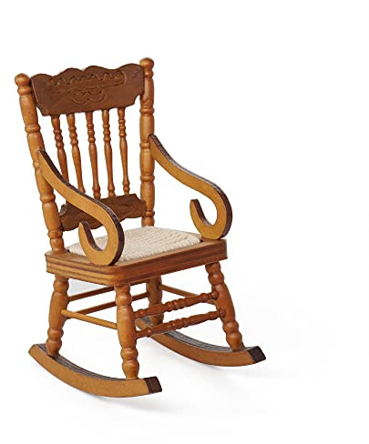 Odoria 1/12 Scale Dolls House Miniature Rocking Chair Dollhouse Furniture Accessories, Brown