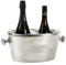 Flaschenkühler für 2 Flaschen, Weinkühler, Sektkühler, Getränkekühler aus Metall, Aluminium, Silber, Party - Kühler für Sekt und Wein - XXL 31 cm