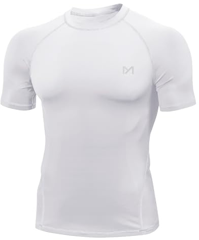 MEETYOO Men's Compression Shirt, Base Layer Top Long/Short Sleeve T-Shirt Sports Gear Fitness Tights for Running Gym Workout