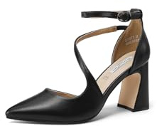 QUEEN HELENA Décolleté con Cinturino Scarpe con Tacco Alto Casual Eleganti Donna ZM9973 Nero 37