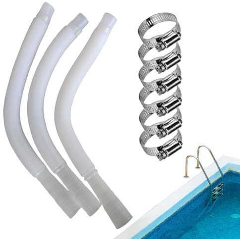 Tubo di ricambio per pompa per piscina, tubo per pompa per piscina, Tubo flessibile di ricambio per filtro pompa piscina da 3 pezzi con morsetti, Accessori per piscine per piscine Soft Side, vasche id