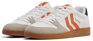 hummel Shoelaces Sneaker Handball Perfect Adult, White Orange, 10.5 UK