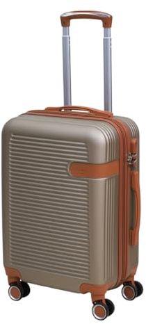 UNIQUE HOME LIVING Suitcase 20-Inch Carry On Suitcase Hand Luggage, Hard Shell ABS Expandable Travel Luggage with 8 Spinner Wheels, Lightweight Durable Cabin Bag Trolley with Lock, Vienna - Champagne