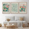 CULASIGN 3er Set Bunt Blumen Poster, Abstrakte Grüner Blumen Stilvolle Aesthetic Deko Leinwand Bilder, Ohne Rahmen Schlafzimmer Wandbilder Wanddeko Poster (50x70cm)