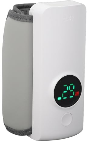 Flaskvärmare, Trådlös Bärbar Flaskvärmare för Resor, Snabbvärmande Flaskvärmare med Exakt Temperaturvisning, Temperaturkontroll, 6000 Mah Batteri