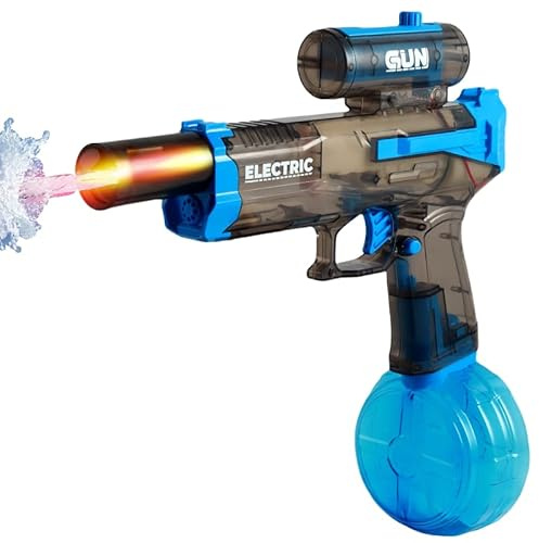 PANACARE Elektrische Wasserpistole, Wasserpistole mit Blitzeffekten/Akku/Großer Kapazität/Reichweite Bis Zu 32ft für Erwachsene&Kinder, Outdoor Wasser Spielzeug Pistolen für Sommer Strand Garten Pool