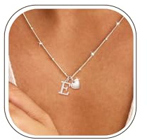Smilya S925 Silver Necklace for Women Girls Hypoallergenic A-Z Initial Heart Letter Necklace for Women Sterling Silver Necklaces for Women Birthday Gifts