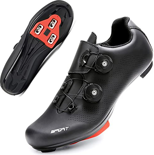 Cykelskor för män för kvinnor racercykel ridskor SPD inomhus utomhus cykelskor med look Delta Cleats, 209svart, 37/38 EU