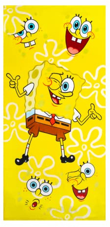 Collectibles Spongebob Squarepants Super Soft Cotton Bath/Pool/Beach Towel, 60 in x 30 in, (Official) Niceklodeon Product By Franco