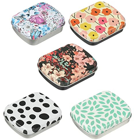 HomeSoGood 5pcs Tin Box, Portable Container, Metal Small Storage Organizer