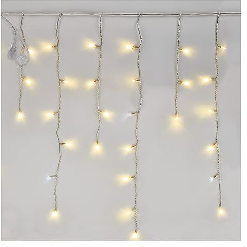 EMOS Connect System 2,5m Eisregen Lichterkette Standard, Eisregenkette mit 100 LEDs, Erweiterungsteil C (ohne Verbindungskabel und Adapter), IP44 für Innen und Außen, Warmweiß/Kaltweiß Lichteffekte