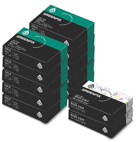 GreenFix/Cold Water 48 - 58°F, 10 Pk Organic High Performance Surfboard Wax, Natural Ocean Friendly - Made in France - Non-Melting in Sun, Winner 2009 EU Award (10 Pack (9 Cold + 1 Basecoat)