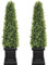Colorspec Artificial Boxwood Topiary Set of 2, 3.5ft Tall Outdoor Porch Trees, All-Year Green Fake Plant With Sturdy Pot for Indoor and Outdoor Use (Square)
