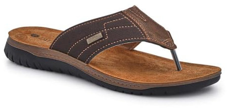 Pavers Leather Toe Post Sandals - Brown Size 7