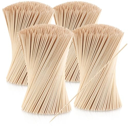com-four® 4000x Schaschlik Spieße aus Holz - lange Holzspieße zum Aufspießen von Fleisch, Gemüse und Früchten - Grillspieße für Gastronomie (4000 Stück - 25 cm)