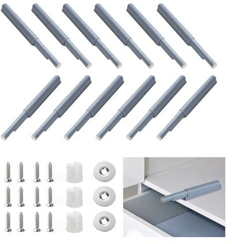 Bogoro 12 Pezzi Push Pull per Ante, Chiusure Magnetiche Push to Open per Armadi,Sistema Push Pull per Ante Chiusura,Adatto per Ante di Armadi, Cassetti, Mobili e Credenze.
