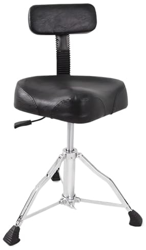 JCXIOC Trono de Batería Asiento de Tambor con Respaldo, Silla Acolchada Gruesa, Taburete Tipo Montar, Asiento Trono